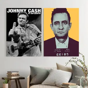 Johnny Cash - San Quentin Dziedātāja Audekls Mākslas Plakātu un Sienas Māksla Attēlu Drukas Mūsdienu Ģimenes guļamistaba Dekori Plakāti