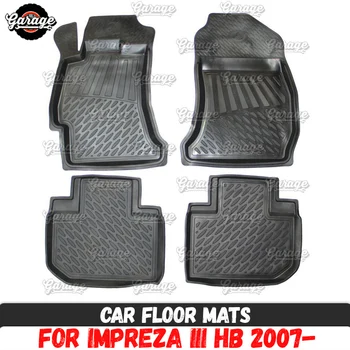 Automašīnas grīdas paklāji, gadījumā, Subaru Impreza 3 HB 2007. līdz 2012. gadam, gumijas 1 set / 4 gab. vai 2 gab piederumi aizsargātu paklāja apdare