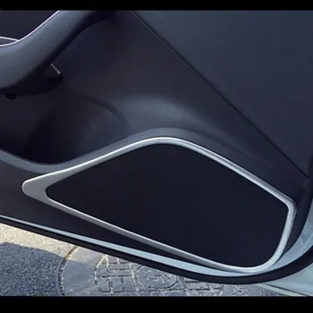 Automašīnu Durvju Stereo Skaļruņi Rāmis Dekoratīvais Vāciņš Melns, 4gab Audi A3 8V 2013-2018 Nerūsējošā Tērauda Auto Stils Molding