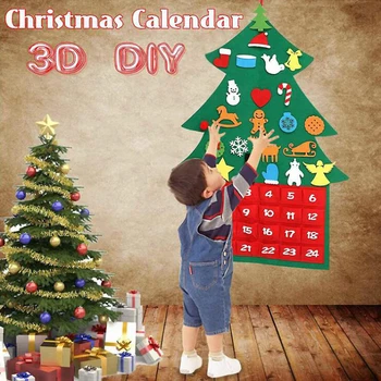 Jutos DIY Ziemassvētku Eglīte, Adventes Kalendārs Dzimšanas dienas Adventes Kalendāra Auduma Adventes Kalendārs ar Kabatām 2022 Jauno Gadu Dekori