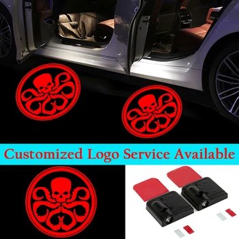 2x Sarkanas Hydra Astoņkāji Logo Bezvadu Automašīnas Durvis, LED Gaismas Garu Ēnu Lāzera projektoru