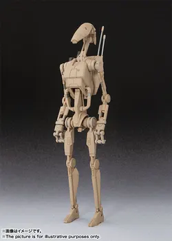 Krājumu Sākotnējā BANDAI Star Wars Force Atmodina SHF Battle Droid Anime Darbības Rādītāji Kolekcija PVC Modelis Dāvanu Rotaļlietas