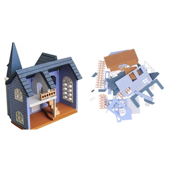 Pasaku Town House DIY Mini Koka Lelles Miniatūri Aksesuāri Rokdarbu Ēkas, Montēt Rotaļlietas, Amatniecība, Mēbeļu Komplekti